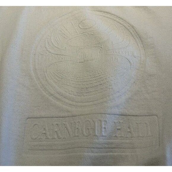Rare Vintage Large NYC CARNEGIE HALL White Embossed‎ Sweatshirt Classical Music - Picture 1 of 7